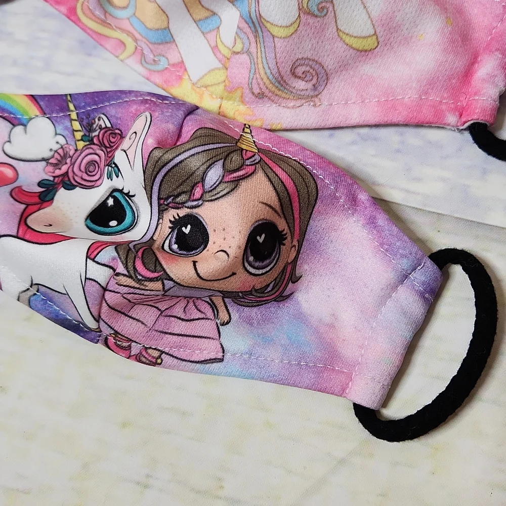 Kid's Set of Three Unicorn Face Masks